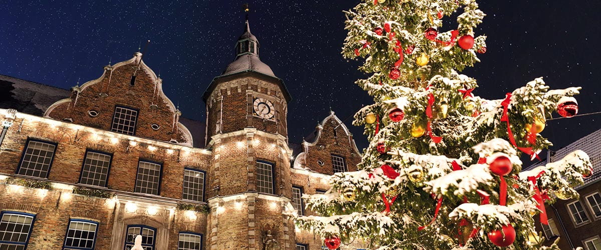 A Christmas tree during Advent in Düsseldorf, Germany